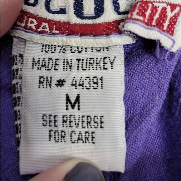 VINTAGE 90s purple baggy pull‎ on drawstring wide leg bermuda shorts M - Picture 5 of 11